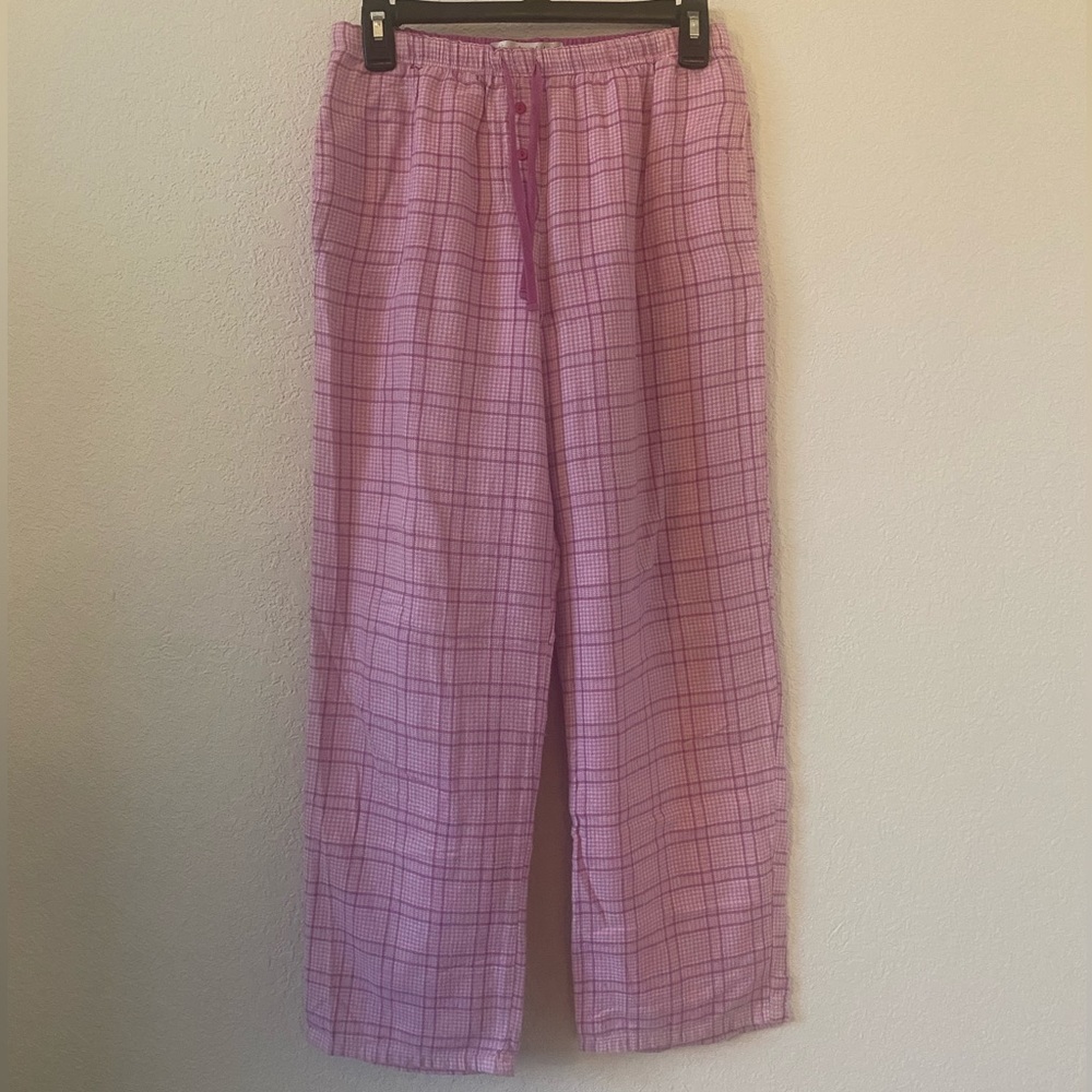 Planet Sleep Flannel Full Length Pajama Pants Stretch Drawstring Waist, Size S